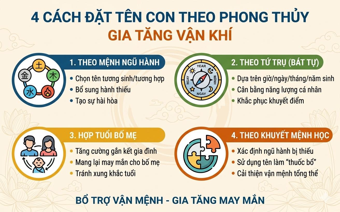 Đặt tên con theo phong thủy